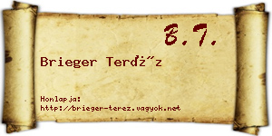 Brieger Teréz névjegykártya